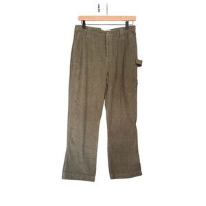 Women’s Olive Carpenter Corduroys- Straight Leg